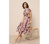 Hemdblusenkleid TAMARIS, Damen, Gr. 40, N-Gr, sand gemustert, Web, Obermaterial: 100% Viskose, gemustert, tailliert ca. Mitte Wade, V-Ausschnitt, Kleider, aus Viskose, für Frühling und Sommer, gemuste