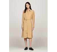 Hemdblusenkleid TOMMY HILFIGER "FLUID VISCOSE SHIRT DRESS", Damen, Gr. 36, N-Gr, grün (classic khaki), Web, Obermaterial: 100% Viskose, unifarben, Kleider Hemdblusenkleid, fließende Viskose Qualität (