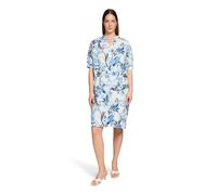 Hemdblusenkleid VERA MONT "Damen mit Knopfleiste", Damen, Gr. 46, Normalgrößen, blau (beige, blau), Obermaterial: 97% Baumwolle, 3% Elasthan, figurumspielend kurz, V-Ausschnitt, Kleider (88201638-46)