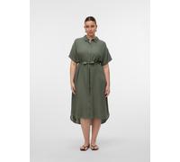 Vero Moda Curve Bumpy Calf Curve Kurzarm Midi-kleid 48 Laurel Wreath