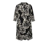 Hemdblusenkleid VIA APPIA DUE "VIA APPIA DUE Kleid", Damen, Gr. 48, N-Gr, champagner, schwarz, Obermaterial: 100% Viskose CV., regular fit, V-Ausschnitt, Kleider, in Große Größen (73285469-48) champag
