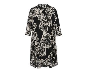 Hemdblusenkleid VIA APPIA DUE "VIA APPIA DUE Kleid", Damen, Gr. 54, N-Gr, champagner, schwarz, Obermaterial: 100% Viskose CV., regular fit, V-Ausschnitt, Kleider, in Große Größen (73285469-54) champag