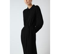 Hemdblusenkleid Y.A.S "YASKAYA LS LONG SHIRT DRESS S. NOOS", Damen, Gr. 38, N-Gr, schwarz, Web, Obermaterial: 85% Viskose, 15% Nylon, unifarben, regular fit knöchellang, Kleider, Sommerkleid (28386163