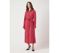 Hemdblusenkleid Y.A.S "YASKAYA LS LONG SHIRT DRESS S. NOOS", Damen, Gr. 46, N-Gr, rosa (rethink pink stripes:tibetan rot), Web, Obermaterial: 85% Viskose, 15% Nylon, gestreift, regular fit knöchellang