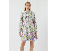 Hemdblusenkleid Y.A.S "YASKAYA LS SHIRT DRESS S. NOOS", Damen, Gr. 36, N-Gr, lila (pale lila aop:wilma), Web, Obermaterial: 85% Viskose, 15% Nylon, bedruckt, regular fit knielang, Kleider Hemdblusenkl