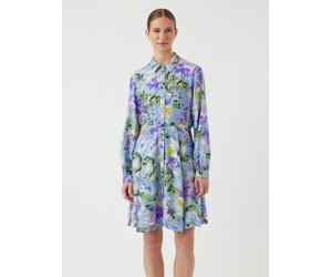 Hemdblusenkleid Y.A.S "YASKAYA LS SHIRT DRESS S. NOOS", Damen, Gr. 42, N-Gr, transparent (clear sky aop:alicca), Web, Obermaterial: 85% Viskose, 15% Nylon, bedruckt, regular fit knielang, Kleider Hemd