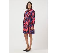 Hemdblusenkleid Y.A.S "YASKAYA LS SHIRT DRESS S. NOOS", Damen, Gr. 46, N-Gr, blau (navy blazer aop:limo), Web, Obermaterial: 85% Viskose, 15% Nylon, bedruckt, regular fit knielang, Kleider, Sommerklei