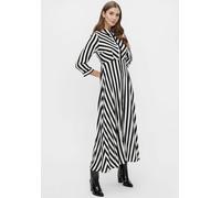 Hemdblusenkleid Y.A.S "YASSAVANNA LONG SHIRT DRESS", Damen, Gr. XXL, N-Gr, schwarz-weiß (schwarz with weiß stripes), Web, Obermaterial: 100% Viskose, gestreift, relaxed fit lang, Kleider Hemdblusenkle