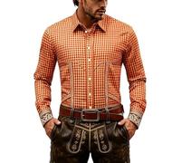 Hemden Für Herren Langarm, Festliches Button-Down-Hemd mit lässigem Kragen, perfekt für Oktoberfest andere Veranstaltungen. Langärmlig, atmungsaktiv, bequem klassisch-stilvoll - ideal für jeden