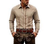 Hemden Für Herren Langarm, Festliches Button-Down-Hemd mit lässigem Kragen, perfekt für Oktoberfest andere Veranstaltungen. Langärmlig, atmungsaktiv, bequem klassisch-stilvoll - ideal für jeden