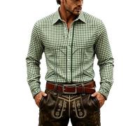 Hemden Für Herren Langarm, Festliches Button-Down-Hemd mit lässigem Kragen, perfekt für Oktoberfest andere Veranstaltungen. Langärmlig, atmungsaktiv, bequem klassisch-stilvoll - ideal für jeden