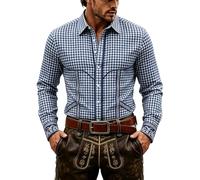 Hemden Für Herren Langarm, Festliches Button-Down-Hemd mit lässigem Kragen, perfekt für Oktoberfest andere Veranstaltungen. Langärmlig, atmungsaktiv, bequem klassisch-stilvoll - ideal für jeden