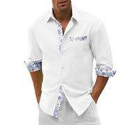 Hemden für Herren Langarm, Hemd Herren Hemdjacke Einfarbig Herrenhemd Regular Fit Feuchtigkeitsableitend Trachtenhemd Langarm Polohemd Business Freizeithemden zu Casual Outfits
