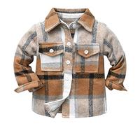 Hemden für Jungen Kinder Kleinkind Baby Langarm Flanell Kariertes Freizeithemd mit Tasche Polokragen Baumwolle Casual Shirt Oberteil Button-down Hemd Jacke Tops Holzfällerhemd Sweatjacke