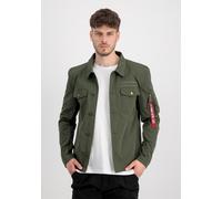 Hemdjacke ALPHA INDUSTRIES "Alpha Overshirt", Herren, Gr. 3XL, grün (schwarz olive), Obermaterial: 100% Polyester, Jacken (78073321-XXXL) schwarz olive