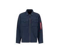 Hemdjacke ALPHA INDUSTRIES "Twill Overshirt", Herren, Gr. S, blau (ultra navy), Obermaterial: 100% Baumwolle, Jacken (97478136-S) ultra navy