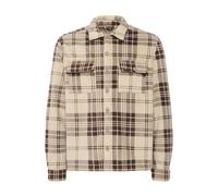 Langarmhemd BLEND "BHBAKI Shirt", Herren, Gr. XL, N-Gr, braun (chicory coffee), Web, Obermaterial: 100% Polyester, kariert, regular fit normal, Rippbündchen, Hemden (89174518-XL) chicory coffee