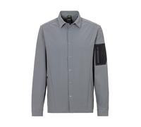 Hemdjacke BOSS GREEN "B_EXPEDIT_L", Herren, Gr. XXL, beige (schwarz beige251), Web, Obermaterial: 90% Polyacryl, 10% Elasthan, unifarben, relaxed fit, Jacken, mit Ärmeltasche (44678752-XXL) schwarz be