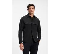 Hemdjacke BOSS GREEN "Porsche Spirit 70 Capsule Collection", Herren, Gr. M, schwarz (schwarz001), Web, Obermaterial: 87% Polyamid, 13% Elasthan, unifarben, relaxed fit normal, mit Schlitz, Jacken, Pre