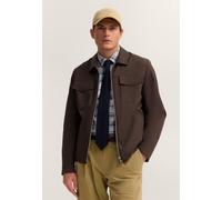 Hemdjacke BUGATTI "Regular Fit", Herren, Gr. 52, 90, braun, 35% Baumwolle, 35% Lyocell, 30% Polyester, unifarben, regular fit, Jacken, mit Stretch und Struktur (94922513-52) 90, braun