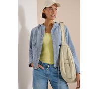 Hemdjacke CECIL, Damen, Gr. M (40), mid blau wash, Web, Obermaterial: 98% Baumwolle, 2% Elasthan, gestreift, lässig geschnitten, Rundhals, 1-Knopf-Manschette mit Druckknöpfen, Jacken, Overshirt mit Ka