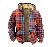 Hemdjacke Herren Kariert Herbst Winter Warm Plaid Fleece Holzfällerhemd Mit Kapuze Lässige Outdoor Kariertes Gefüttert Winterjacke Mit Reißverschluss Männer Thermohemd Mit Vielen Taschen Fleecejacke