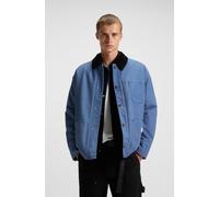 Hemdjacke HUGO "Brams", Herren, Gr. XXL, open blau472, Web, Obermaterial: 100% Baumwolle, unifarben, oversize normal, Rundhals, 1-Knopf-Manschette mit Schlitz, Jacken, Cordkragen, Oversized Fit, leich