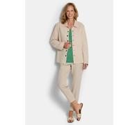 Hemdjacke in Velourslederoptik braun 38