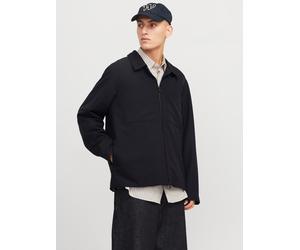 Hemdjacke JACK & JONES "JJEPERFECT SHACKET SN", Herren, Gr. S, schwarz, Web, Obermaterial: 92% Polyester, 8% Elasthan, unifarben, regular fit taillenbedeckt, ohne Ausschnitt, gerader Abschluss, Jacken