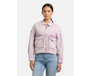 Hemdjacke KHUJO "Nelina", Damen, Gr. M (38), violet, Material: 100% Baumwolle, lässig geschnitten hüftlang, Rundhals, Ärmel ohne Ärmelschlitz verstellbar, Jacken, Oversize Jeansjacke (79726009-M) viol