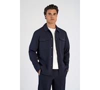Hemdjacke LINDBERGH, Herren, Gr. M, blau (navy), Web, Obermaterial: 65% Polyester, 31% Viskose, 4% Elasthan, unifarben, lässig geschnitten hüftbedeckend, Rundhals, 1-Knopf-Manschette, Jacken, mit 2 Br