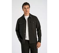 Hemdjacke LINDBERGH, Herren, Gr. XL, schwarz, Web, Obermaterial: 65% Polyester, 31% Viskose, 4% Elasthan, unifarben, lässig geschnitten hüftbedeckend, Rundhals, 1-Knopf-Manschette, Jacken, mit 2 Brust