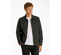 Hemdjacke LINDBERGH "Lindbergh Oberhemd, Hemdjacke", Herren, Gr. L, grau (dk grau mix), Oberstoff: 75% Polyester, 22% Viskose, 3% Elasthan; Futter: 95% Polyester, 5% Elasthan, lässig geschnitten, Jack