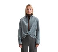 Hemdjacke MARC O'POLO "aus Organic Cotton Stretch", Damen, Gr. 34, blau (slate blau), Obermaterial: 98% Baumwolle, 2% Elasthan, unifarben, loose fit, Manschette, Jacken (61663747-34) slate blau