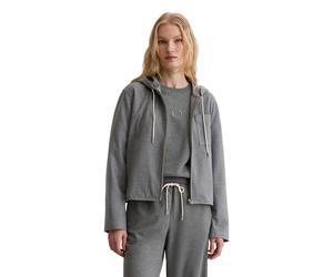 Hemdjacke MARC O'POLO "aus recyceltem Polyester und Viskose", Damen, Gr. 34, warm granite melange, Obermaterial: 63% Polyester, 34% Viskose, 3% Elasthan, unifarben, Jacken (32724045-34) warm granite m