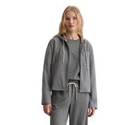 Hemdjacke MARC O'POLO "aus recyceltem Polyester und Viskose", Damen, Gr. 44, grau (warm granite melange), Obermaterial: 63% Polyester, 34% Viskose, 3% Elasthan, unifarben, Jacken (32724045-44) warm gr