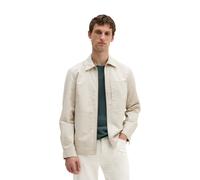 Hemdjacke MARC O'POLO, Herren, Gr. L, beige (grau kit), Twill, Obermaterial: 80% Baumwolle, 20% Leinen, oversize normal, Jacken, aus Bio-Baumwolle und Leinen (21094835-L) grau kit