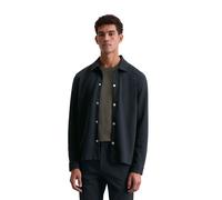 Hemdjacke MARC O'POLO, Herren, Gr. M, schwarz navy, Obermaterial: 68% Baumwolle, 17% Polyester, 15% Elasthan, normal, Manschette, Jacken, Sweat-Overshirt regular fit aus Bio-Baumwoll-Mix (62328243-M)