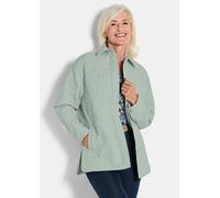 Hemdjacke mit geprägtem Blumenmuster türkis 50