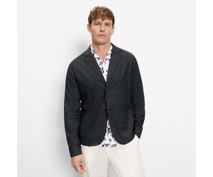 Hemdjacke OLYMP, Damen, Gr. L, marine, Web, Obermaterial: 55% Leinen, 45% Baumwolle, meliert, lässig geschnitten hüftbedeckend, V-Ausschnitt, 1-Knopf-Manschette, Jacken Hemdjacke, meliert und mit Lein