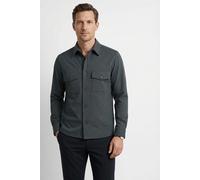Hemdjacke OLYMP, Damen, Gr. XL, marine, Web, Obermaterial: 55% Leinen, 45% Baumwolle, normal, 1-Knopf-Manschette, Jacken Hemdjacke, Overshirt, Leinen, Modern Fit, Kentkragen (97117307-XL)