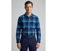 Hemdjacke OLYMP, Herren, Gr. 3XL, marine, Web, Obermaterial: 100% Baumwolle, kariert, oversize normal, 1-Knopf-Manschette, Jacken, Overshirt, pflegeleicht, Karomuster (77415224-XXXL) marine