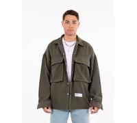 Hemdjacke Oversize Herren Kleidung Hemd Freizeit-Jacke Unisex Überhemd Overshirt M Khaki