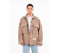 Hemdjacke Oversize Herren Kleidung Hemd Freizeit-Jacke Unisex Überhemd Overshirt S Braun