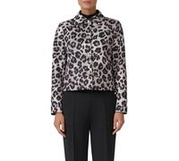 Hemdjacke S.OLIVER BLACK LABEL, Damen, Gr. 48, schwarz (schwarz leo), Web, Obermaterial: 92% Polyester, 8% Elasthan. Futter: 100% Polyester, animal-print, bedruckt, regular fit taillenbedeckt, gerader