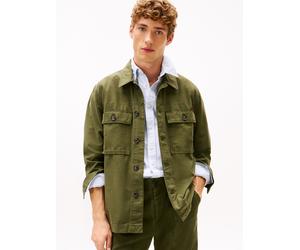 Hemdjacke TOMMY HILFIGER "GMD UTILITY", Herren, Gr. S, arctic spruce, Web, Obermaterial: 100% Baumwolle, regular fit, 2-Knopf-Manschette, Jacken, aus strukturiertem Satin (50582764-S) arctic spruce