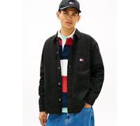 Hemdjacke TOMMY JEANS "TJM ESSENTIAL OVERSHIRT", Herren, Gr. 3XL, schwarz, Web, Obermaterial: 100% Baumwolle, oversize normal, Manschette, Jacken, leicht überschnittene Schultern, halbgespreizter Krag