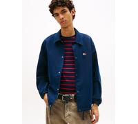 Hemdjacke TOMMY JEANS "TJM SPORT OVERSHIRT", Herren, Gr. L, blau (schwarz night navy), Web, Obermaterial: 65% Baumwolle, 35% Polyester, oversize normal, Rundhals, eingesetzt elastischer Bund, Jacken,