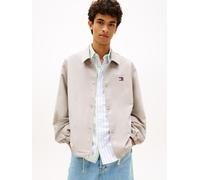 Hemdjacke TOMMY JEANS "TJM SPORT OVERSHIRT", Herren, Gr. S, limestone dust, Web, Obermaterial: 65% Baumwolle, 35% Polyester, unifarben, regular fit normal, Rundhals, eingesetzt elastischer Bund, Jacke