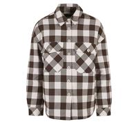 Urban Classics Women's TB4007-Ladies Flanell Padded Overshirt Shirt, pink/Brown, XS